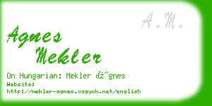 agnes mekler business card